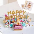 thumbnail image 3 of (4 pack) Lockways Pop Up Birthday Cards for Women, Musical LED Lights Birthday Cards with Blow Out Candle, 3D Blowable Birthday Gifts for Women, Men, Mom, Dad, 3 of 20