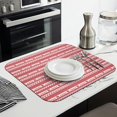 thumbnail image 3 of Red Christmas Striped Pattern (2) Dish Drying Mat for Kitchen 1 Pack, Ultra Absorbent Microfiber Dishes Drainer Mats,16x18in(41x46cm), 3 of 6
