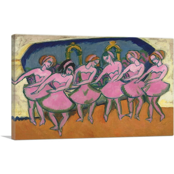 ARTCANVAS Six Dancers 1911 Canvas Art Print by Ernst Ludwig Kirchner - Size: 40" x 26" (1.50" Deep)