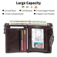 thumbnail image 4 of LOUEBICA Wallet for Men Large Capacity RFID Blocking Leather Bifold Wallet with Double Zipper Pockets and Front Zipper Pocket, 4 of 4