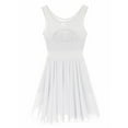 thumbnail image 5 of DPOIS Lyrical Dance Costumes for Women High-Low Ballet Dance Gymnastics Leotard Dress White M, 5 of 7