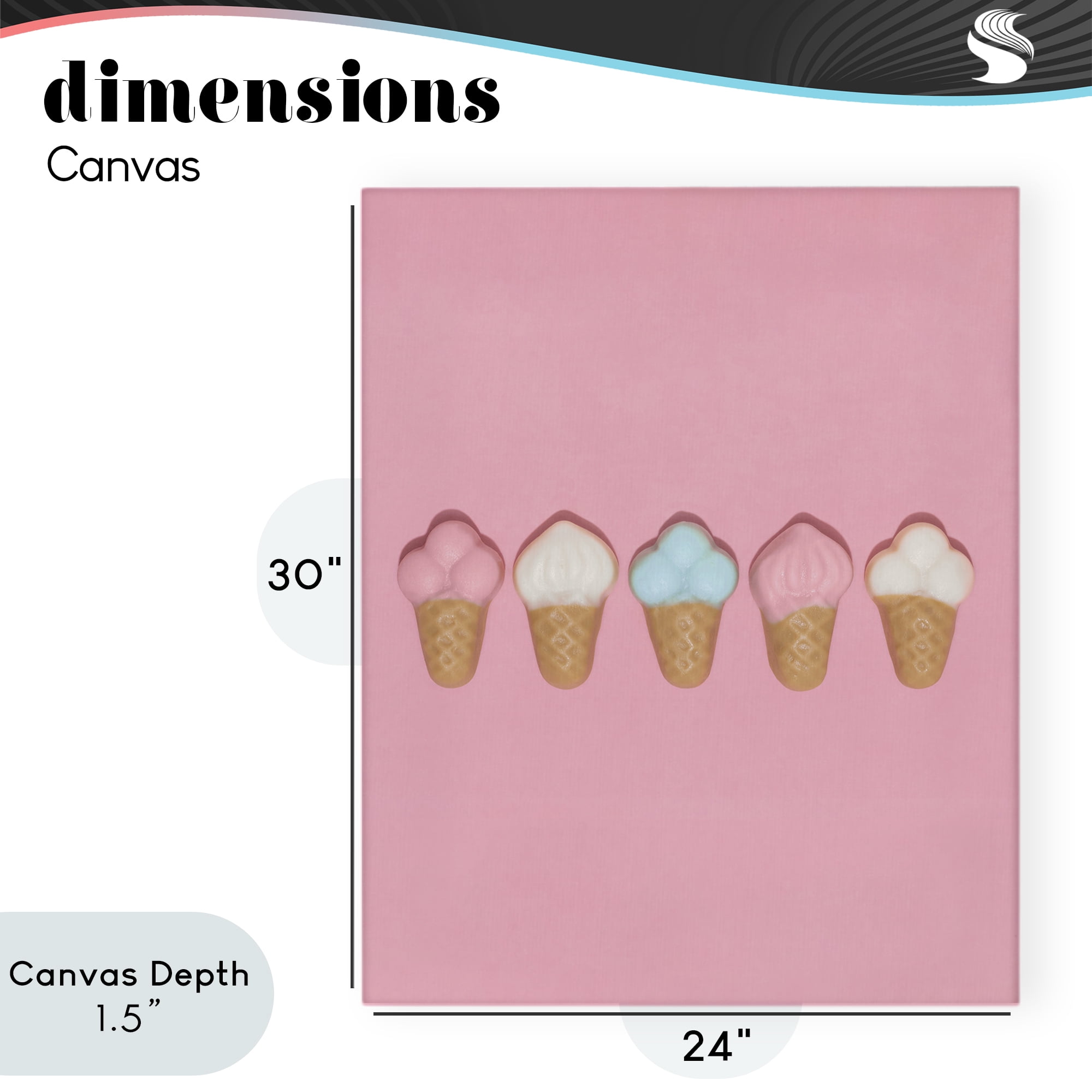 Stupell Industries Pink Ice Cream Candy Canvas Wall Art, design by LISH Creative