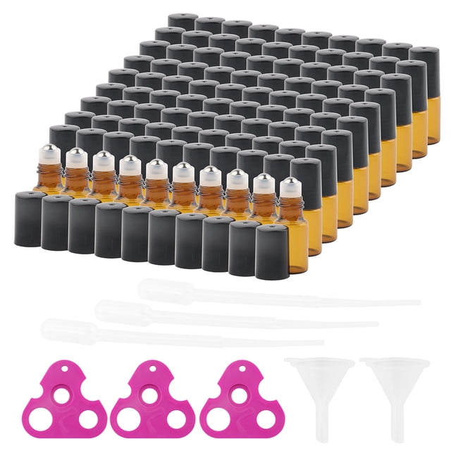 ruzhgo 15/50/100pcs 1/2/3/10ml Essential Oil Bottle Refillable Bottles Liquid Box Portable Container Plastic Jars Storage Case Makeup 1ml 15Box 3ml 100Box