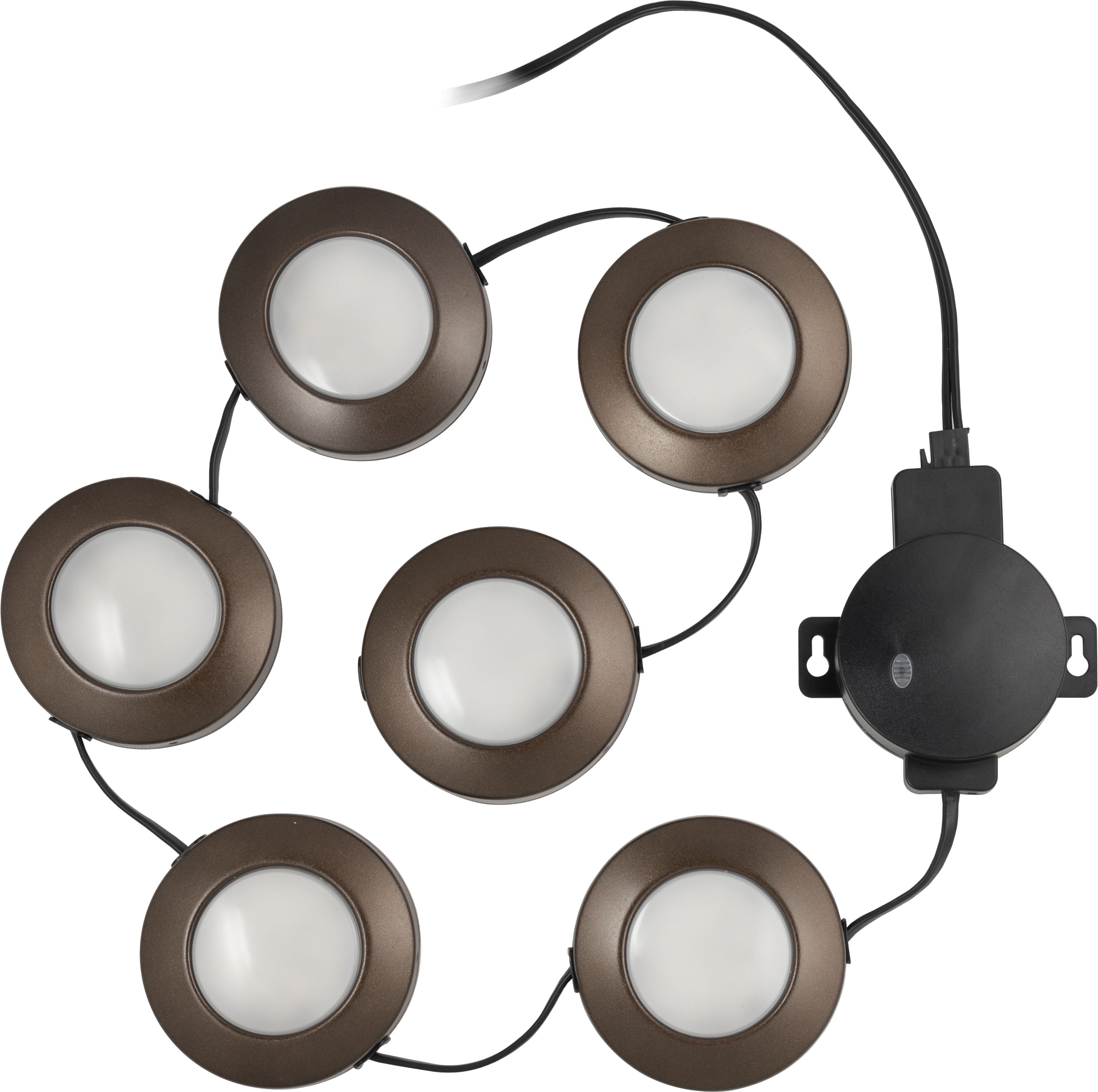 Enbrighten Spectrum LED Under Cabinet Puck Lights, 6 Pack,  44091