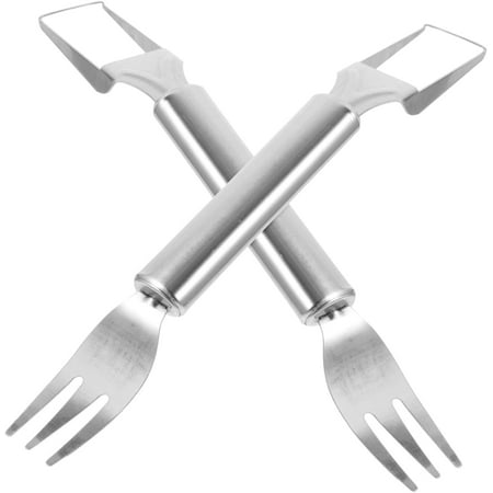 

JASGARDE 2pcs Fruits Cutting Tool Watermelon Slicer Stainless Steel Fruit Cutter 2 in 1 Watermelon Fork Slicer Kitchen Gadgets Melon Cube Cutter Melon Cutting Tool Stainless Steel Silver