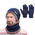 thumbnail image 2 of Baqcunre Scarf, Hat, Glove Set, Women And Men Winter Knit Warm Hats Scarf Purposehat Ear Windproof Hat Warm Gloves Three Set, Scarf for Women, ,, 2 of 3