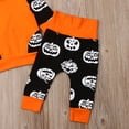 thumbnail image 6 of Newborn Baby Boys Girls Halloween Outfits Pumpkin Long Sleeve Hooded Tops and Pants Clothes Set, 6 of 6
