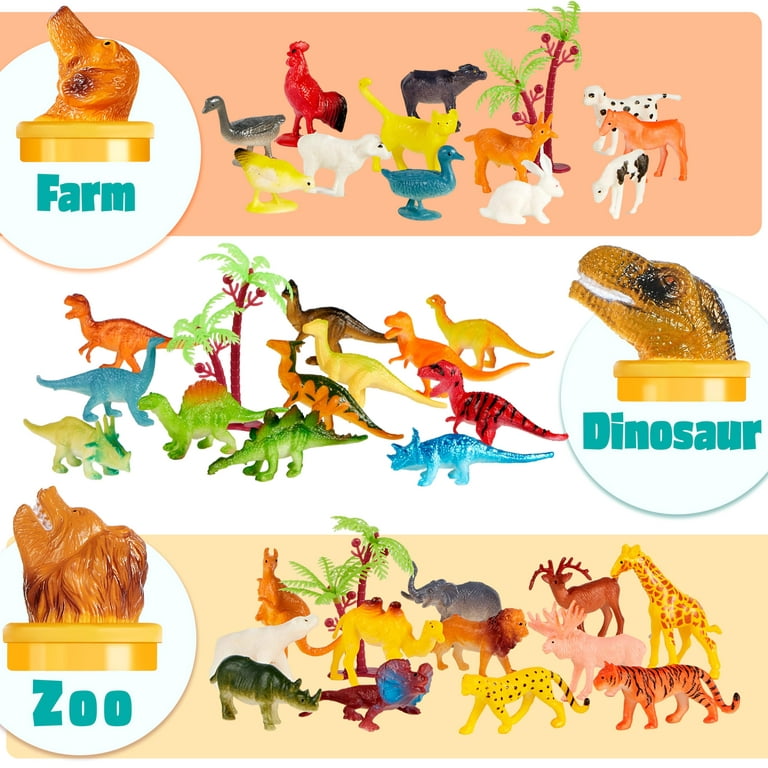 12Pcs Small Animal Figures, Assorted Mini Plastic Animal Toy Realistic  Little Animals for Sensory,Gifts
