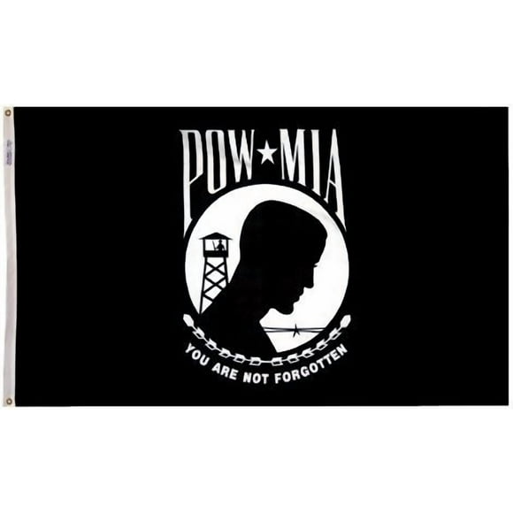 All Star Flags 3x5 POW/MIA Nylon Flag - Double Sided - All Weather, Durable, Outdoor Nylon Flag