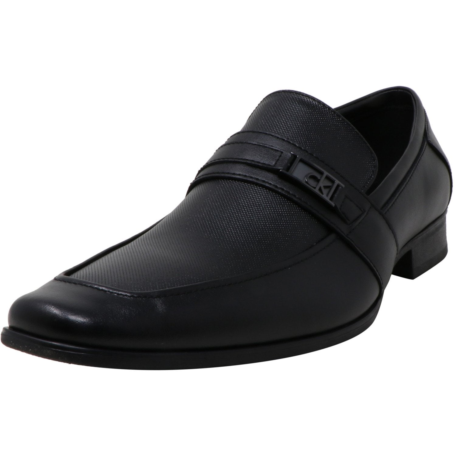 calvin klein bartley diamond leather loafers