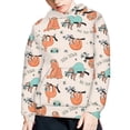 thumbnail image 5 of Xoenoiee Long Sleeve Hoodies for Kids Hooded Sweater Fall Winter Pull-Over Sweatshirt with Kangaroo Pocket Cosy Loose Sportwear for Wprkout Travel Walk, Cartoon Branch Sloth Print, M, 5 of 7