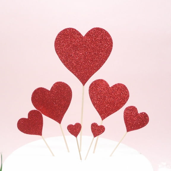 GOOHOCHY 14-Piece Paper Cake Picks for Safe Cake Decorating Party Supplies Ideal for Valentine's Day