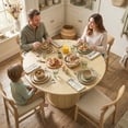 thumbnail image 2 of HOMCOM Round Dining Table, Kitchen Table with Fluted Pedestal Base, Natural, 2 of 10