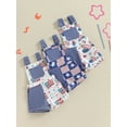 thumbnail image 3 of Douhoow Toddler Girl 4th of July Overalls Shorts Kid Stars Stripes Blue Suspender Jumpsuit with Pockets, 3 of 9