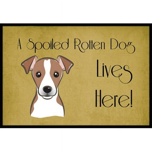 Caroline's Treasures BB1508MAT Jack Russell Terrier Spoiled Dog Lives Here Door Mat, Indoor Rug or Outdoor Welcome Mat