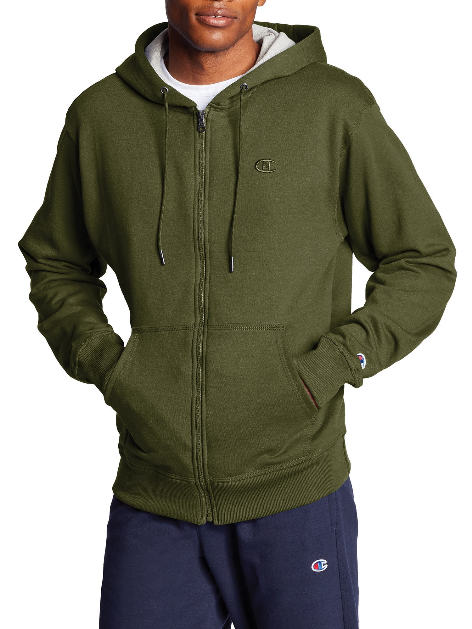 Champion - Champion Men's Powerblend Fleece Full Zip Hoodie - Walmart ...