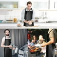 thumbnail image 7 of Nrnio 2 Pack Waterproof Rubber Vinyl Apron 40" Aprons for Men Heavy Duty Chemical Resistant Work Apron Extra Long Grilling Aprons with Adjustable Bib Apron for Dishwashing Lab Butcher Cooking Kitchen, 7 of 7