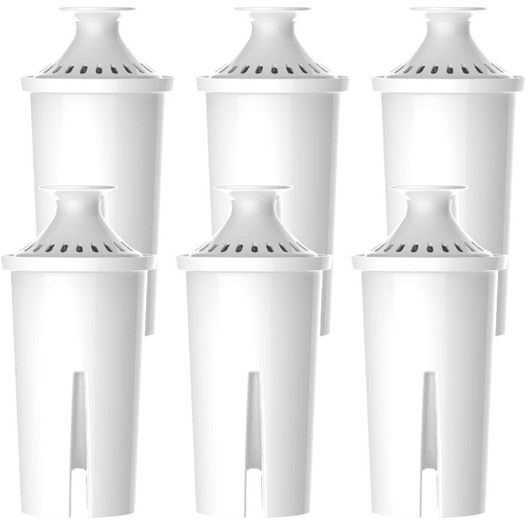6 Packs Pitcher Water Filter, Replacement for Brita® classic 35557, OB03, Mavea® 107007, Brita® Pitchers Grand, Lake, Capri, Wave and More, NSF Certified, Waterspecialist