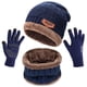 thumbnail image 1 of Set de gorros de invierno, gorro, bufanda y guantes MAYLISACC para hombre, azul marino, 1 of 7