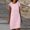 Pink, variant on Summer Savings Clearance! Pitauce Dresses for Women 2024 Cotton Linen Casual Dress Crew Neck Swing Waist Loose Midi Dress Vacation Plus Size Sundresses