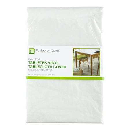 

Table Tek Rectangle Clear Plastic Tablecloth Cover - 6 mil Thick - 84 x 60 - 1 count box