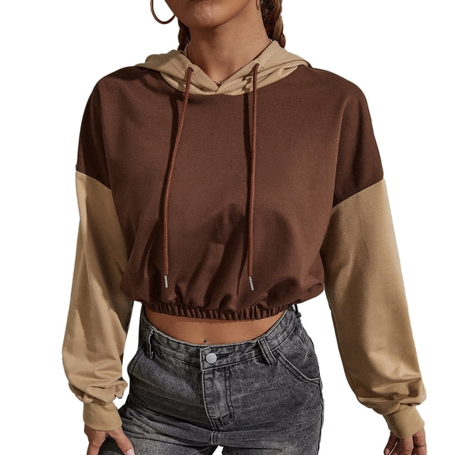 Sudadera con capucha de manga larga con cordón y manga larga para mujer Sudadera con capucha de manga larga con cordón y manga larga para mujer Sudadera con capucha de manga larga con cordón