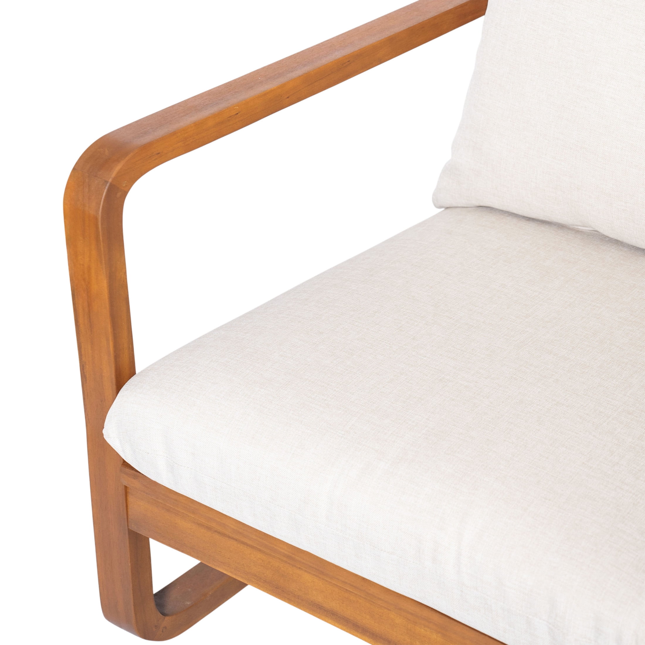 Christopher Knight Home 5-Piece Patio Conversation Set, Acacia Wood Sofas, Chairs & Table, Beige+Teak
