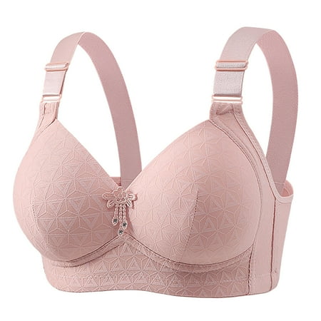 FUNUONY Big Sale!! 2025 Trendy Women s Push Up Bra No Underwire Comfortable Wireless Bras Padded Plunge New No Underwire Top Bra Thin Breathable Big Breasts To Show Small Beauty Back Four Bra