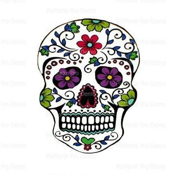 Whimsical Practicality's Day of the Dead Sugar SkullEdible Icing Image for 2 inch Round for CupCake/Cookie