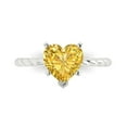 thumbnail image 2 of 2ct heart cut yellow natural citrine 18k white gold Bridal Wedding Engagement Promise Anniversary Ring for Women size 5.75, 2 of 7