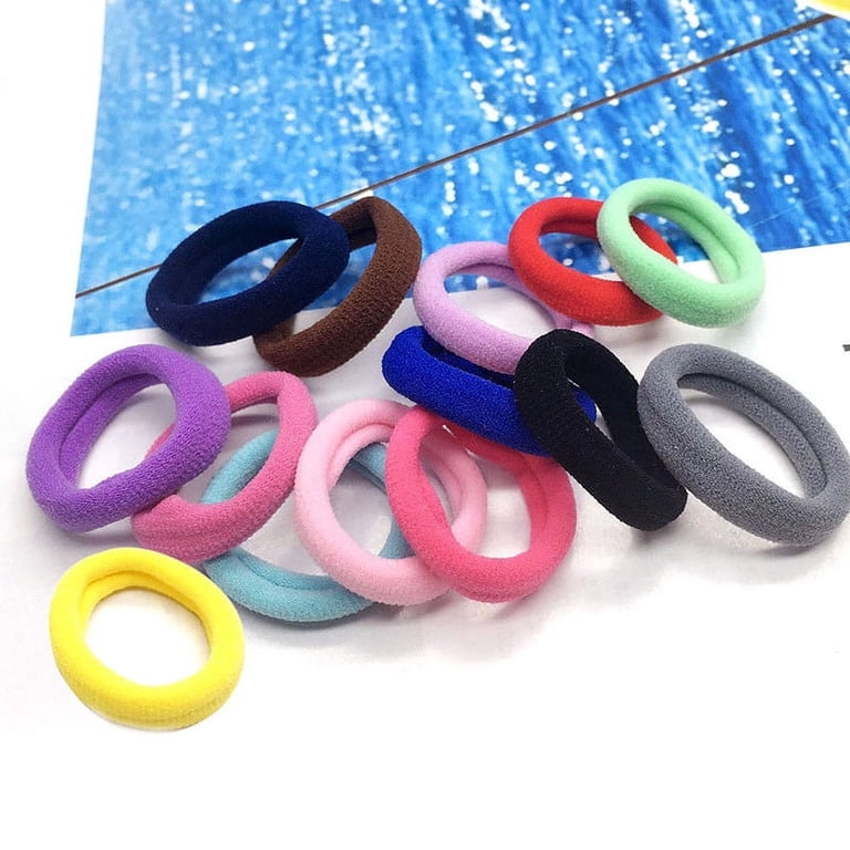 300Pcs Baby Hair Ties - 24 Colors Soft Cotton Toddler Hair Bands With Styling Tool & Organizer Box