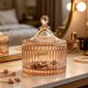 thumbnail image 4 of Vintage Ribbed Glass Jars With Lids Candy Trinket Storage Containers, 4 of 5