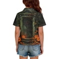 thumbnail image 4 of Grblisyd Halloween Shirts for Girls Boys Casual Polo Shirts ShortSleeve with Button for Kids Cute Pumpkin Ghost Print Tops, 4 of 5