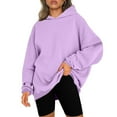 thumbnail image 2 of IROINNID Deals Sweatshirt for Women Fall Winter Casual Long Sleeve Pullover Solid Basic Hoodie Warm Loose Fit Pullover Sweatshirt,Pink, 2 of 7