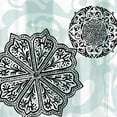 thumbnail image 2 of Studio W 15x15 Gold Ornate Wood Framed with Double Matting Museum Art Print Titled - Rosettes on Aqua II, 2 of 4