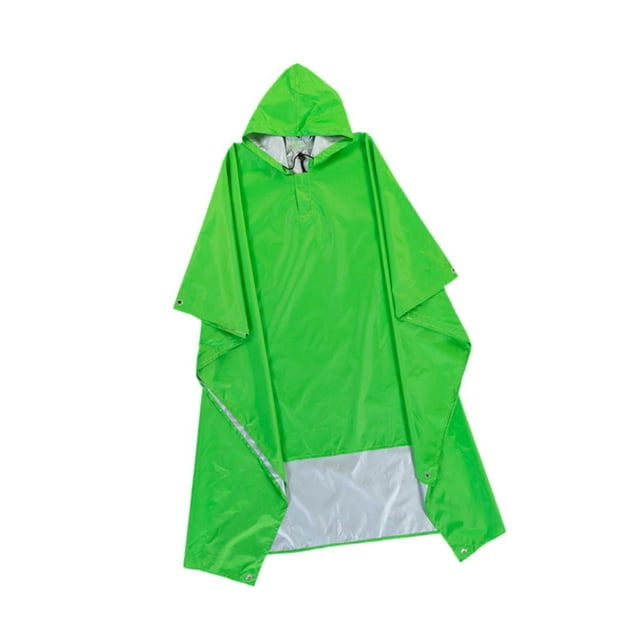 Milaget Poncho de Pluie à Capuche Imperméable Léger pour Voyage Randonnée Activités Extérieures Vert Vif