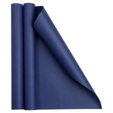 JAM Paper Matte Wrapping Paper, 52.6 Sq ft Total (17 in x 18 Ft Each), Presidential Blue, 2 Rolls