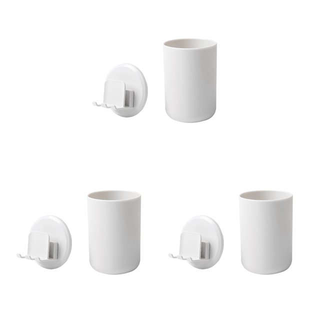 Bearachild Soporte para cepillo de para colgar en la pared, estante de almacenamiento para baño, organizador de de inodoro, blanco Type1 NO1