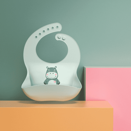 

Waterproof Silicone Baby Bib Light Weight Comfortable Easy Wipe Clean --- Stupid Hippo [3D model]