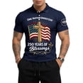 thumbnail image 4 of Men's US 250th Anniversary Polo Shirt with One Nation Under God and Cross Flag Print Featuring Classic Collar and Short Sleeves&nbsp; Navy XXXL, 4 of 5