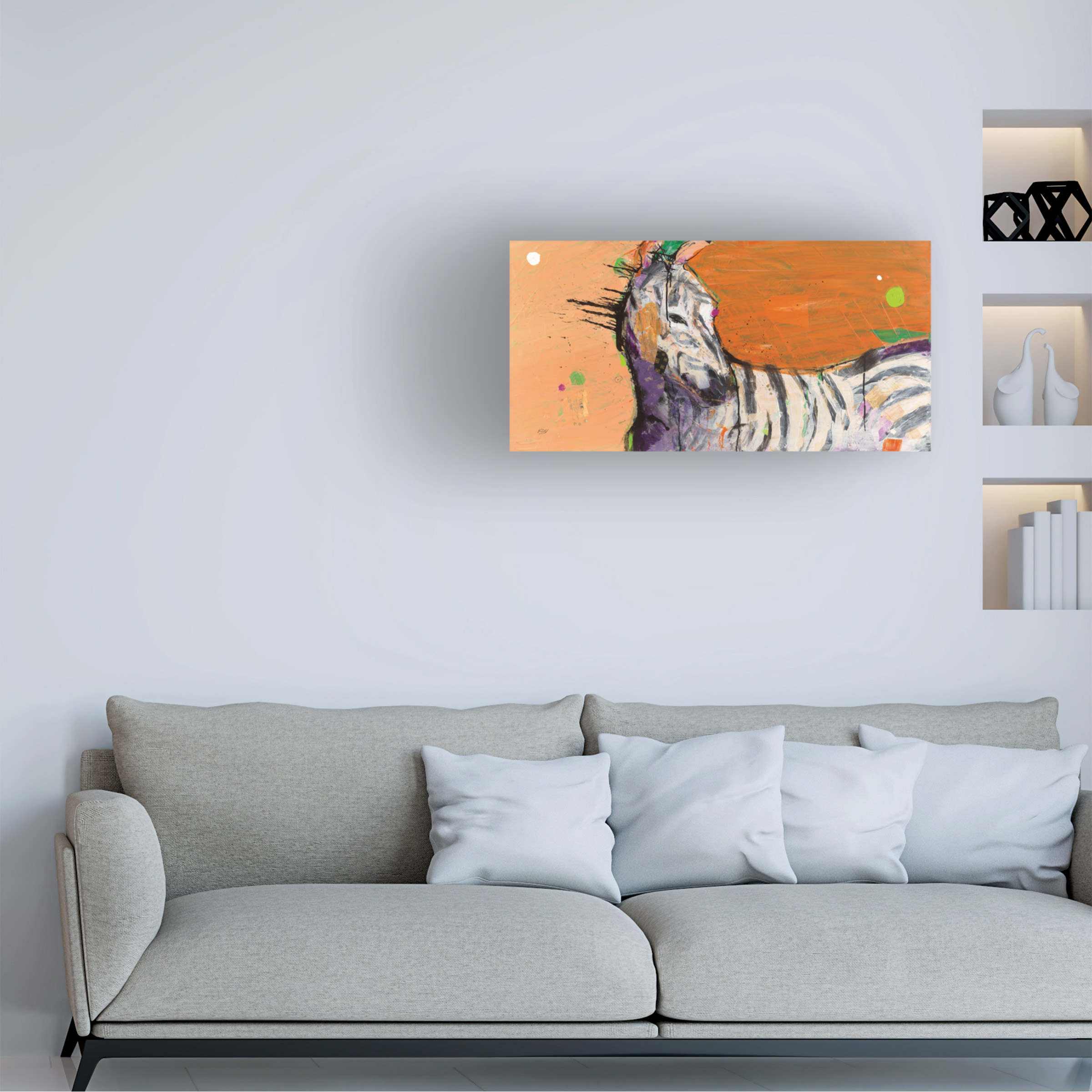 Trademark Fine Art 'Zebra Orange' Canvas Art by Kellie Day