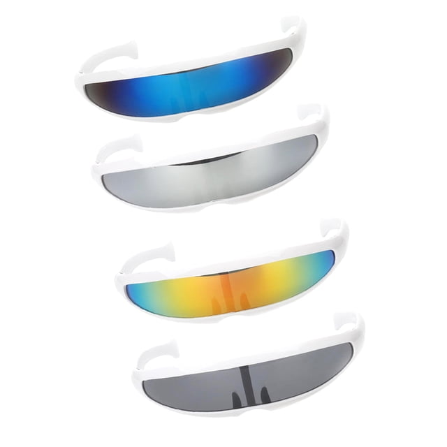 Gafas de sol futuristas estrechas Cyclops Sunnimix color Espejo Lente Visera 4 Piezas