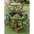 thumbnail image 3 of Outdoor Tablecloth with Umbrella Hole and Zipper, Brown Christmas Tree Round Table Cloth 60 Inch Waterproof Tablecloth, Xmas Trees Snowflake Winter Wood Picnic Table Cover for Patio Camping, 3 of 7