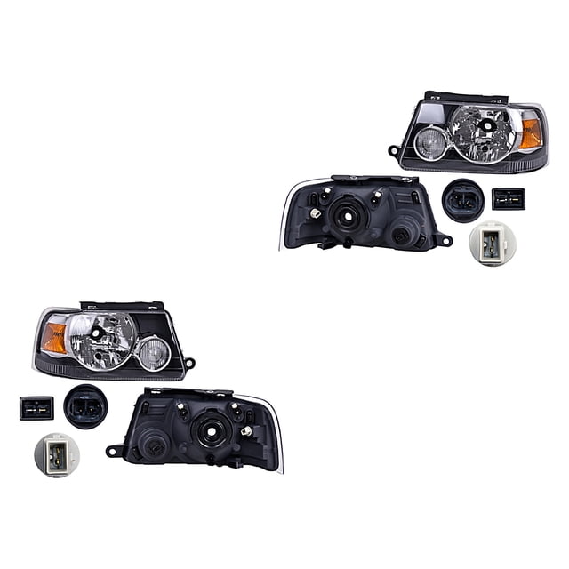 Par de Faros DEPO Ranger 2005 A 2009 Ford Fdo Negro Manual P/Halog