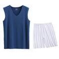 thumbnail image 3 of Sentmoon Mens Outfits Mens Workout Tank Tops and Mens Shorts Sleeveless V Neck Summer Compression Undershirts for Men Solid Color Bodybuilding Loose Plus Size Compression Shirts for Men Hawaii, 3 of 4