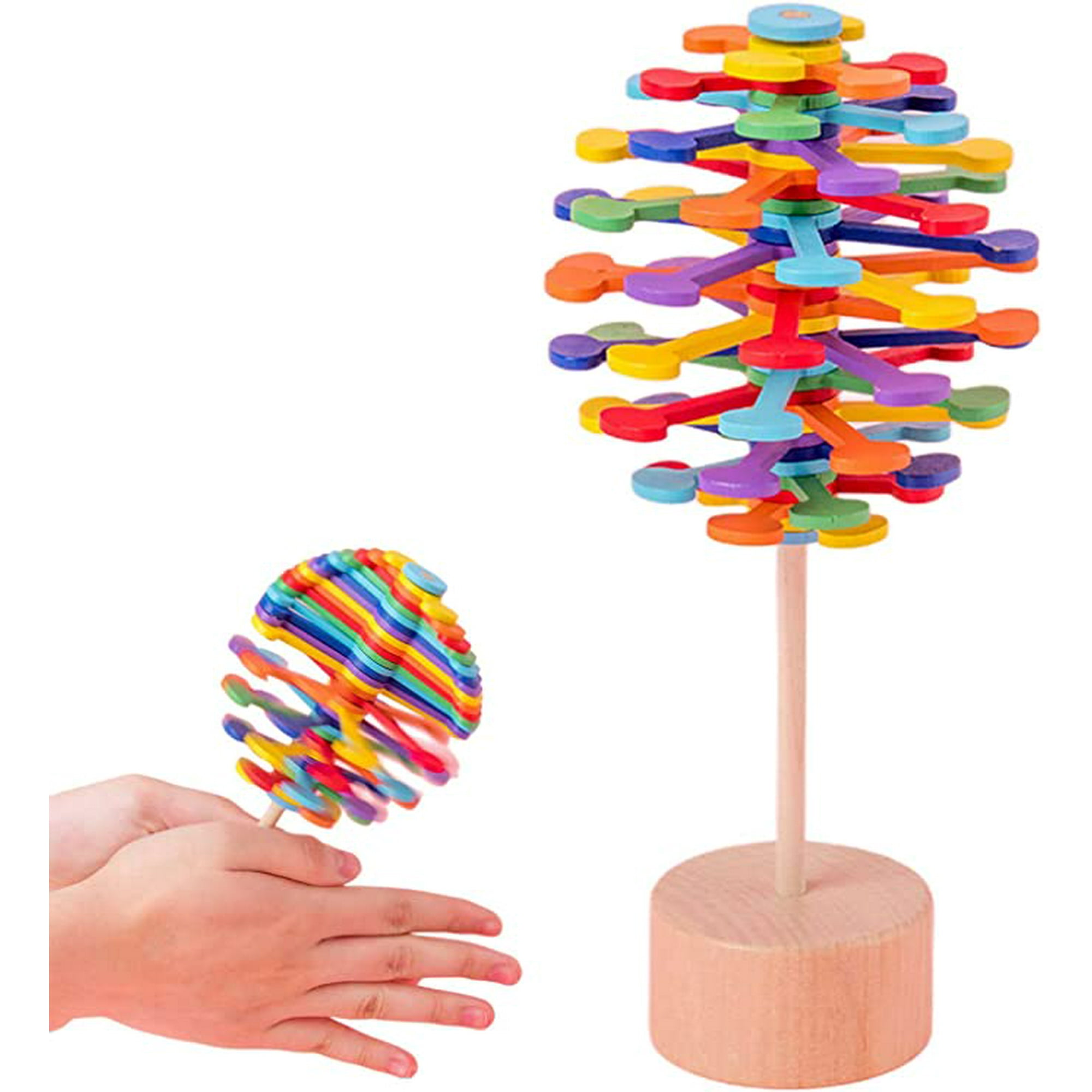 Wooden Spiral Sensory Fidget Toys Educational Decompression Toy Gifts for 3 4 5 6 7 8 Year Old Kids Boys Girls Anxiety Stress Relief Fidget Blocks Office Home Novelty Gadgets for Adults Round Walmart....