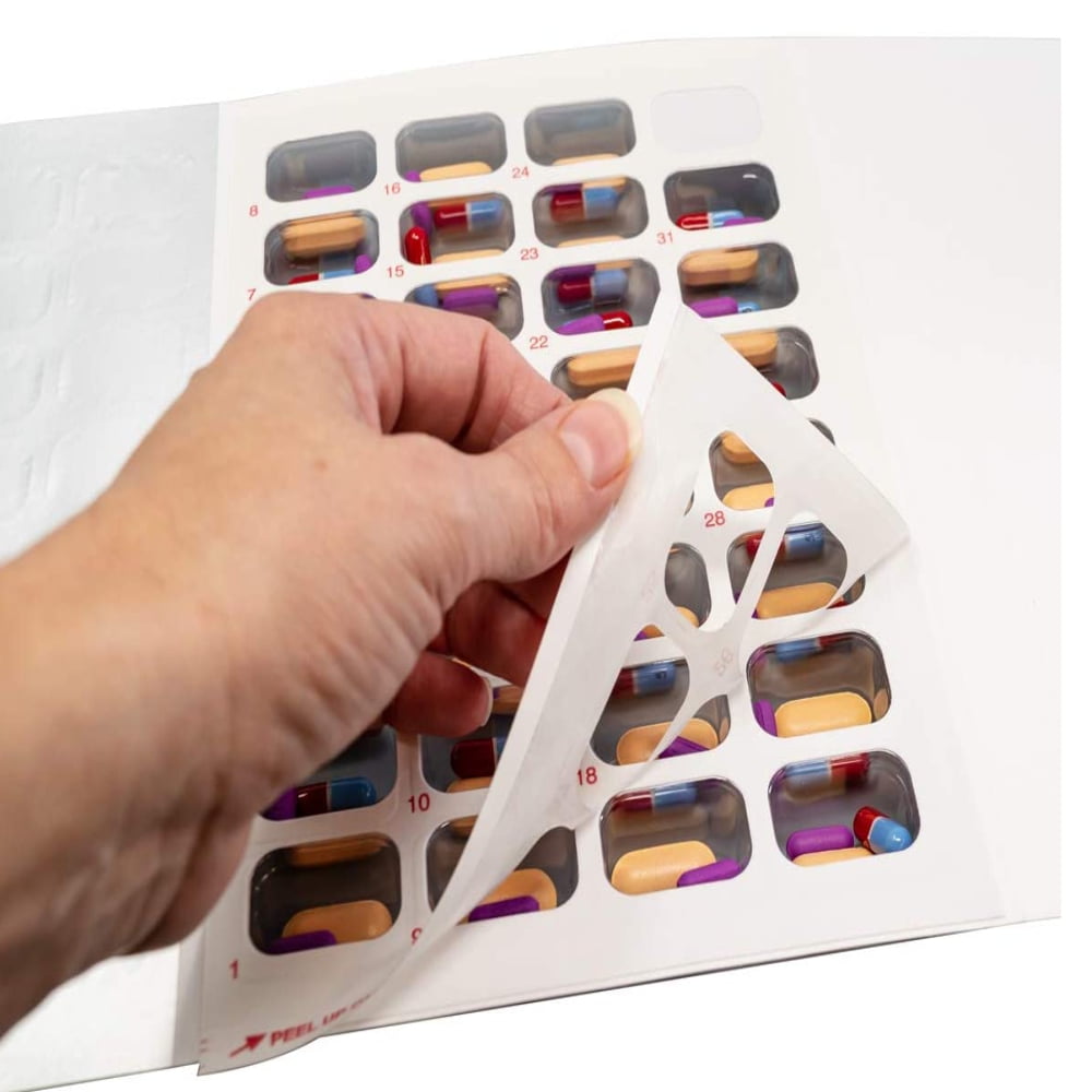 Monthly Medication Blister Pack, 31 Days, Pill Organizer, 100 Pack, XL