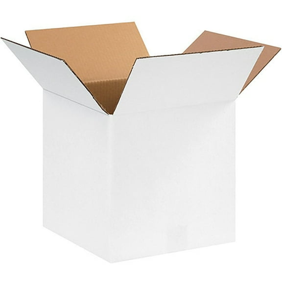 ZoroSelect Corrugated Boxes, 12" x 12" x 12", White, 25/Bundle