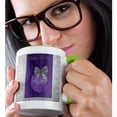 thumbnail image 2 of 3drose, Purple Ornament with Silver Bow, Happy Holidays, 15oz Two-tone Green Mug, 2 of 6