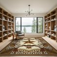 thumbnail image 2 of ODIKA Cowboy Abstract Inspired Spotted Boho Border Motif Farmhouse Flowing for Dining Room, Basement, Large Office, Non-Slip Chair-Friendly, 2 of 7